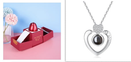 Eternal Rose Jewelry Gift Set: Valentine’s Day Necklace for Her- Best Wishes