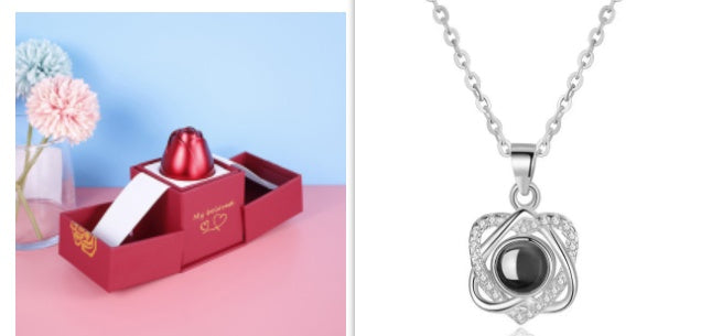 Eternal Rose Jewelry Gift Set: Valentine’s Day Necklace for Her- Best Wishes