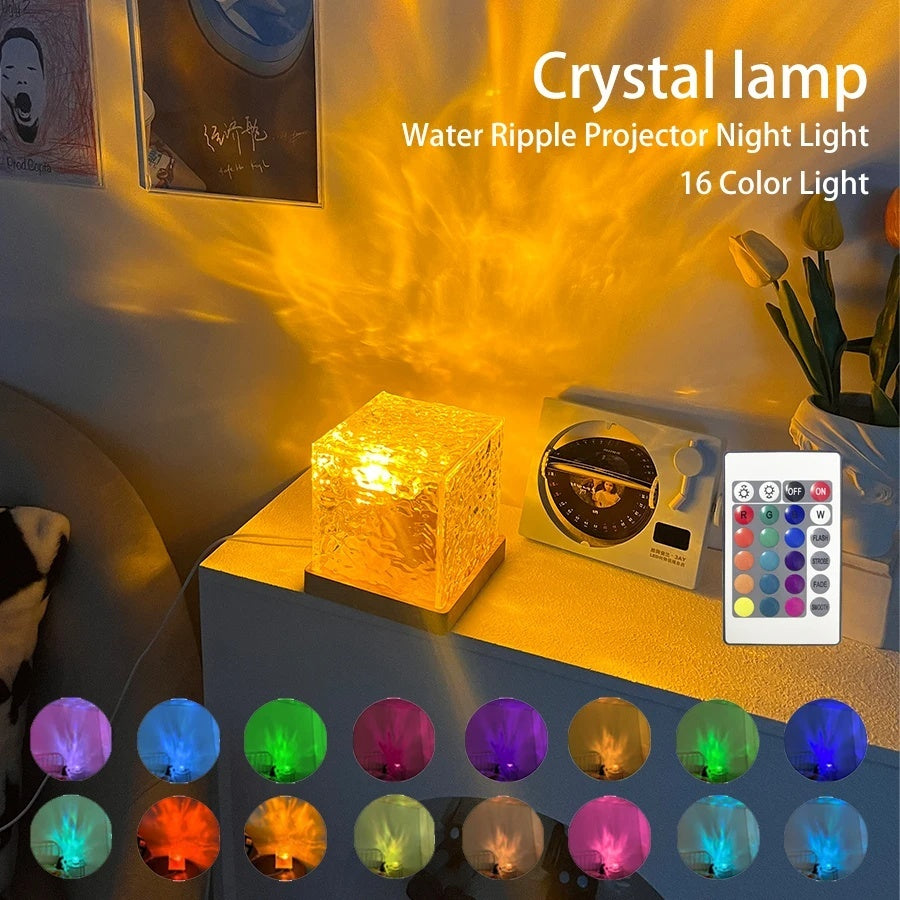 RippleLight Crystal: USB-Powered RGB Ambient Lamp with 16 Colors