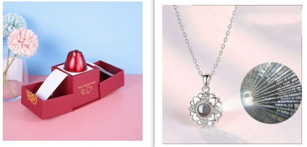 Eternal Rose Jewelry Gift Set: Valentine’s Day Necklace for Her- Best Wishes