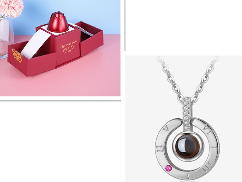 Eternal Rose Jewelry Gift Set: Valentine’s Day Necklace for Her- Best Wishes