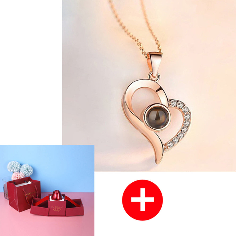Eternal Rose Jewelry Gift Set: Valentine’s Day Necklace for Her- Best Wishes