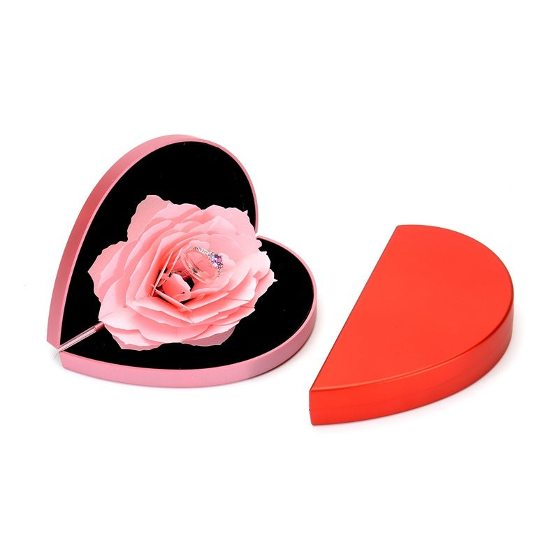 Eternal Bloom 3D Rotating Rose Heart Ring Box – The Perfect Valentine's Day Surprise!