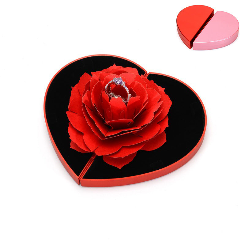 Eternal Bloom 3D Rotating Rose Heart Ring Box – The Perfect Valentine's Day Surprise!