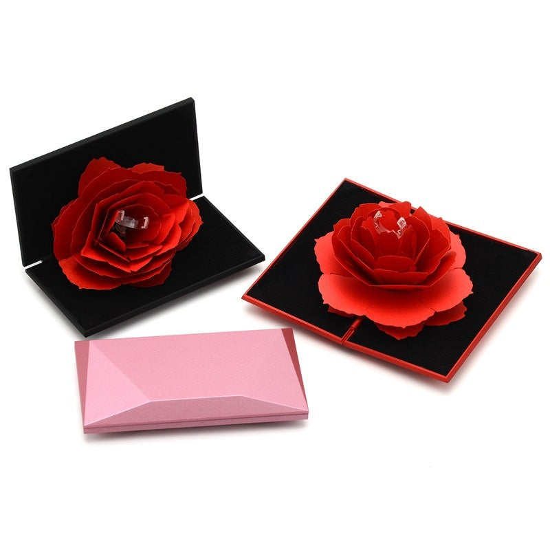 Eternal Bloom 3D Rotating Rose Heart Ring Box – The Perfect Valentine's Day Surprise!