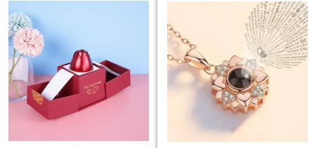 Eternal Rose Jewelry Gift Set: Valentine’s Day Necklace for Her- Best Wishes