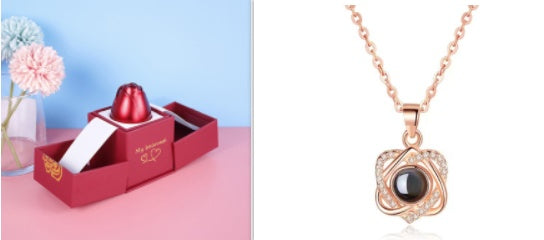 Eternal Rose Jewelry Gift Set: Valentine’s Day Necklace for Her- Best Wishes