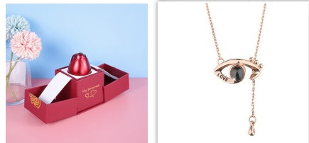 Eternal Rose Jewelry Gift Set: Valentine’s Day Necklace for Her- Best Wishes