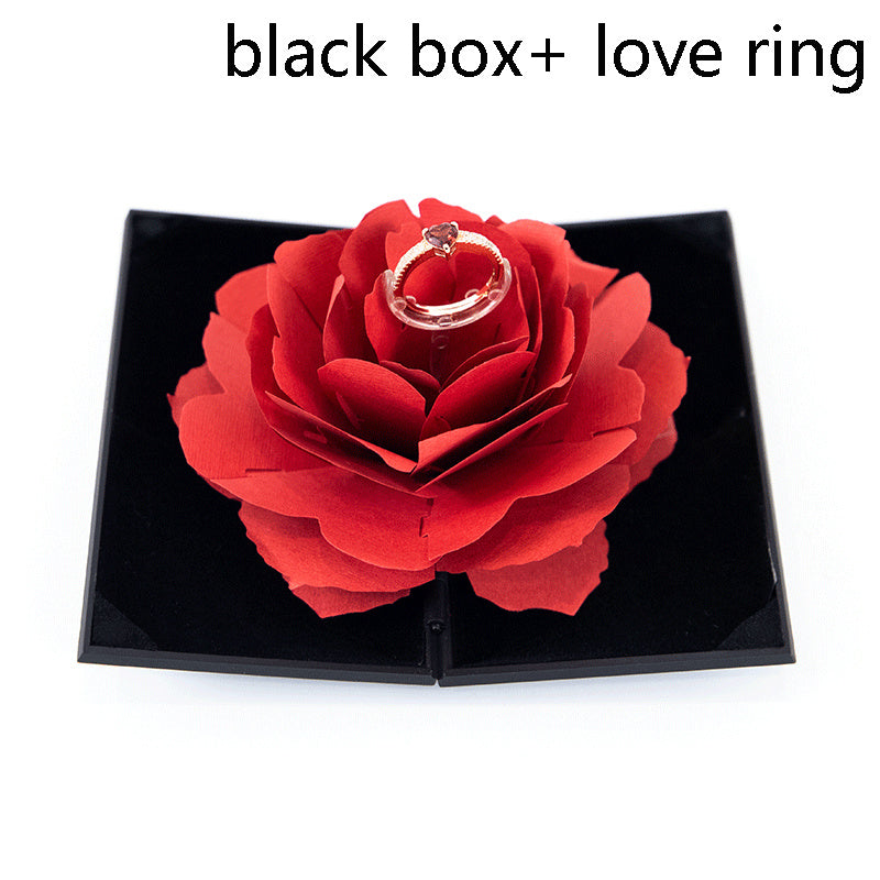 Eternal Bloom 3D Rotating Rose Heart Ring Box – The Perfect Valentine's Day Surprise!
