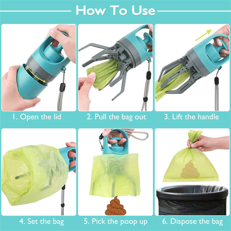 Pawfect Scoop & Go: Lightweight Dog Pooper Scooper with Built-In Bag Dispenser!