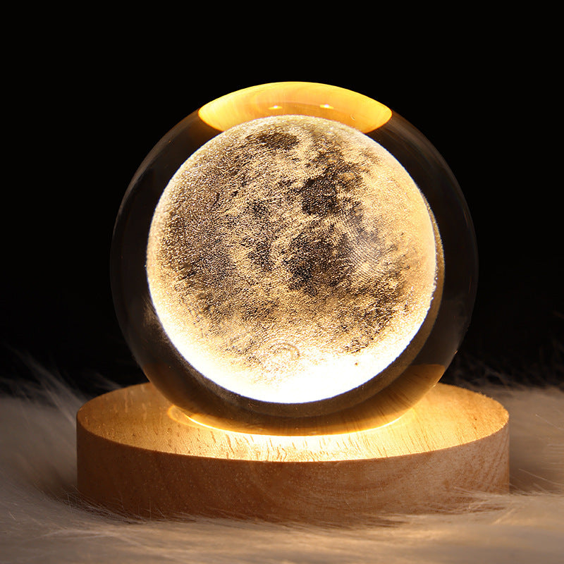 StellarGlow: 3D Galaxy Crystal Ball Night Light & Planet Lamp