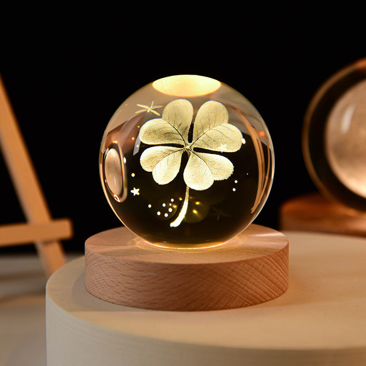 StellarGlow: 3D Galaxy Crystal Ball Night Light & Planet Lamp