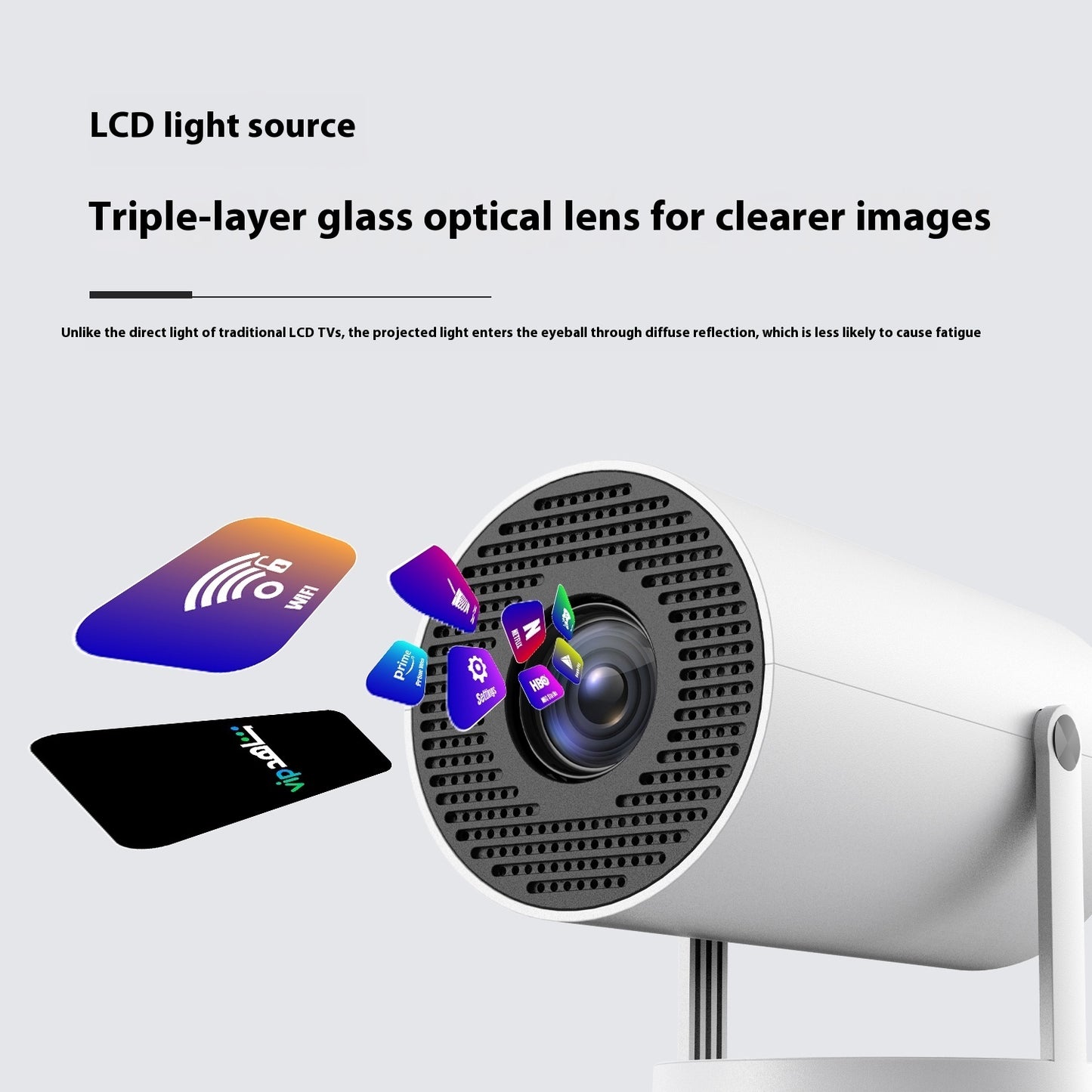 HomeVision 180°: Compact Auto-Focus Projector for Immersive Home Entertainment