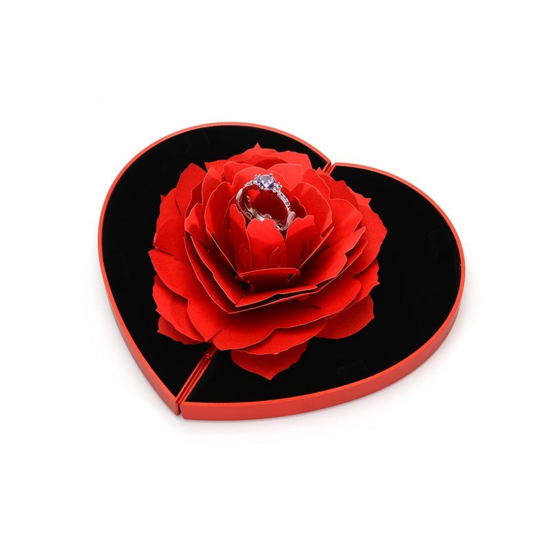 Eternal Bloom 3D Rotating Rose Heart Ring Box – The Perfect Valentine's Day Surprise!