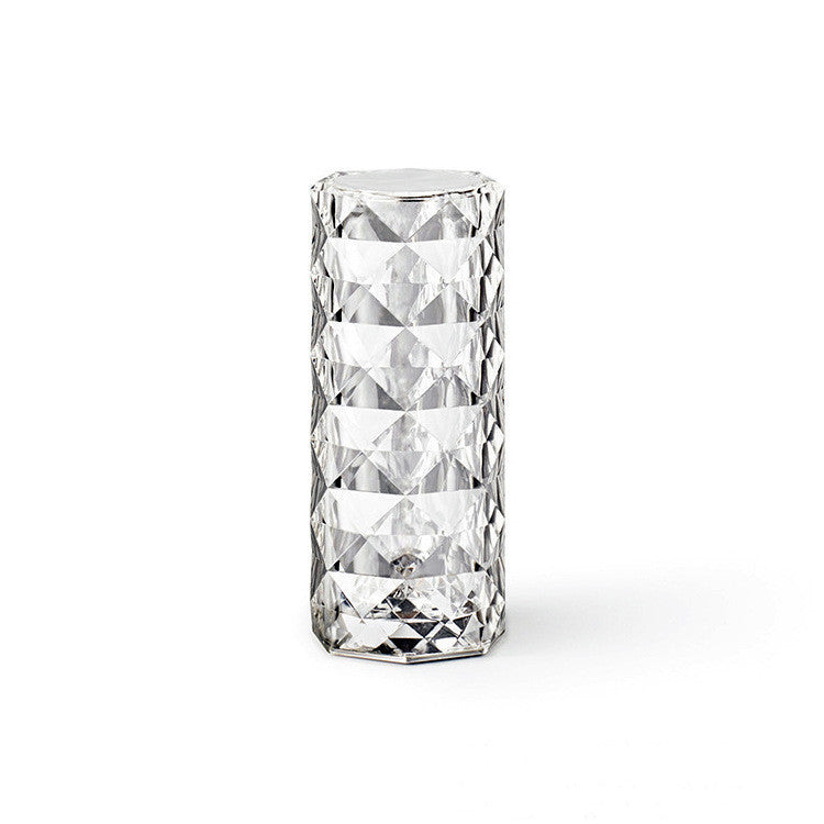 CrystalGlow: Nordic Rose Projector & Dimming Table Lamp