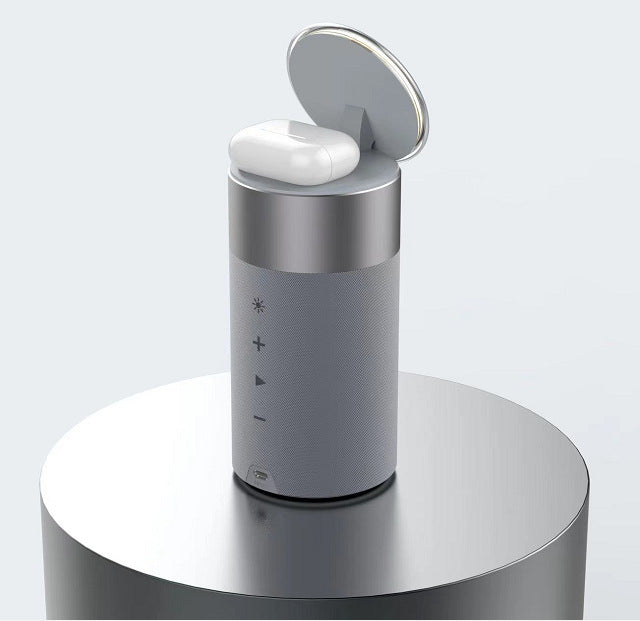All-in-One PowerHub: Wireless Charger, Bluetooth Speaker & Touch Lamp for iPhone & AirPods