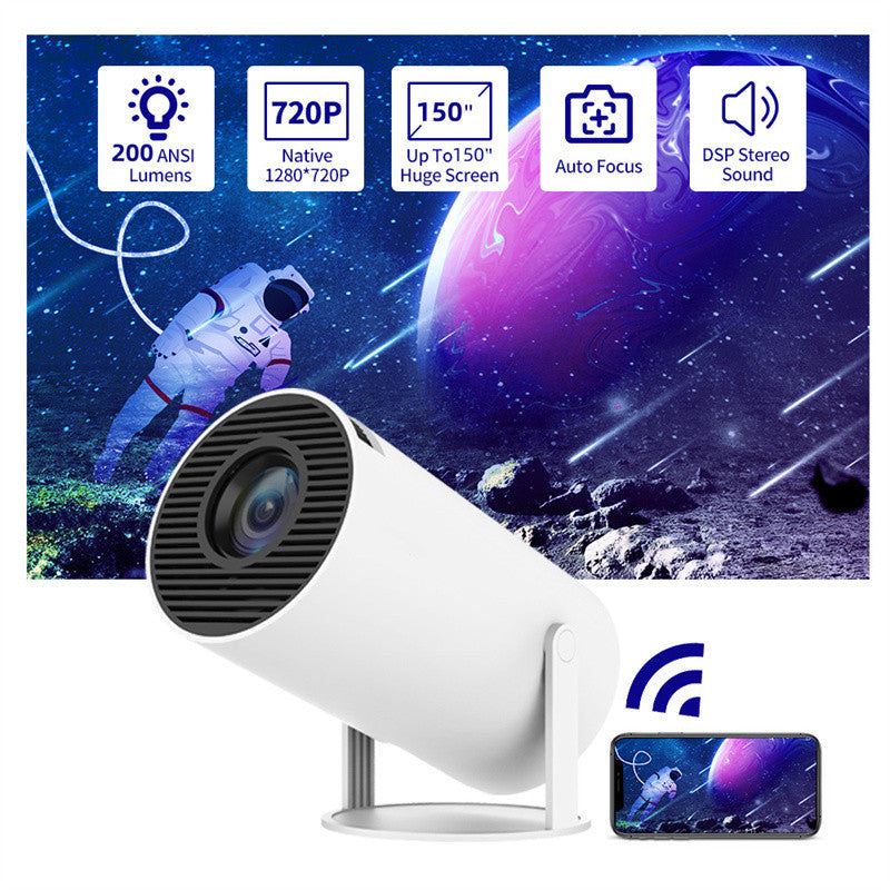 HomeVision 180°: Compact Auto-Focus Projector for Immersive Home Entertainment